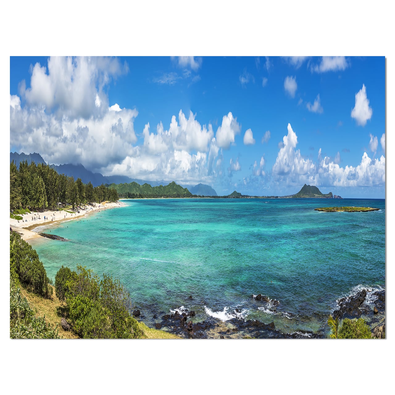 Designart - Kailua Beach in Oahu - Landscapes Sea & Shore Photographic on wrapped Canvas